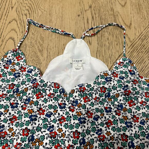 J.Crew Women’s 8‎ Floral Printed scalloped cami top Sleeveless Tank - Picture 8 of 10